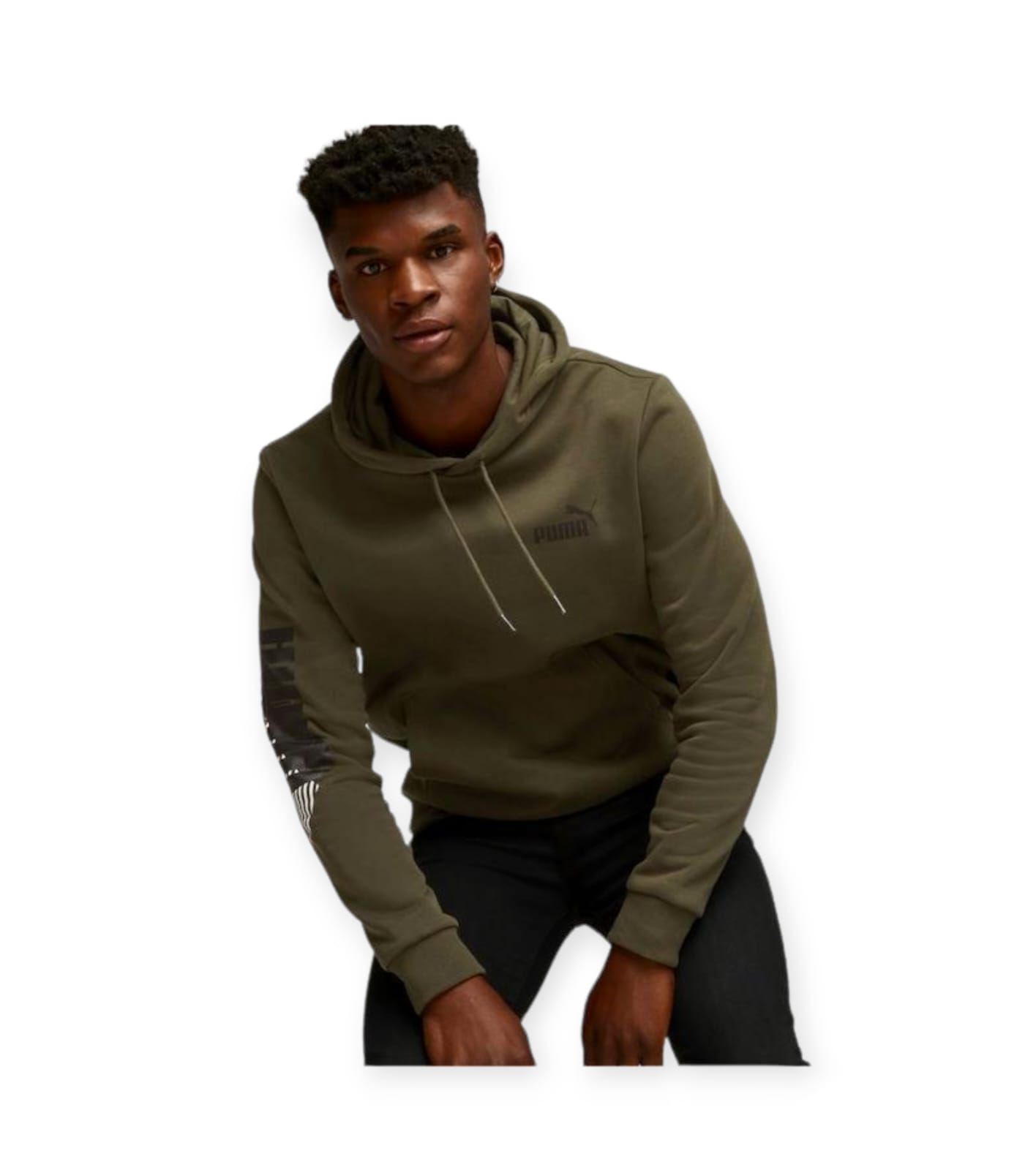 Sudadera Puma Power Logo Hoodie Verde Hombre