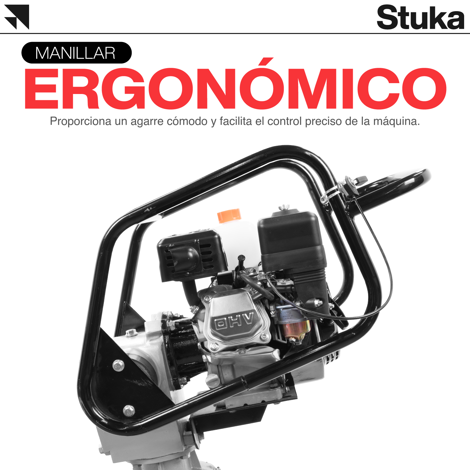 Stuka DORTMUND | Bailarina compactadora de cemento | 6.5 hp | 4 tiempos | MOTOR DE GRAN POTENCIA