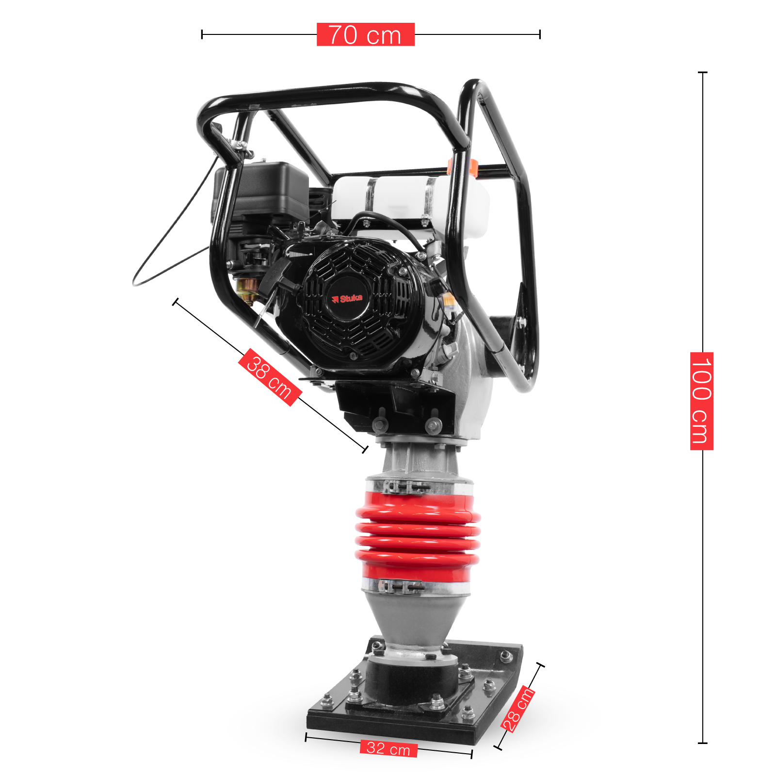 Stuka DORTMUND | Bailarina compactadora de cemento | 6.5 hp | 4 tiempos | MOTOR DE GRAN POTENCIA