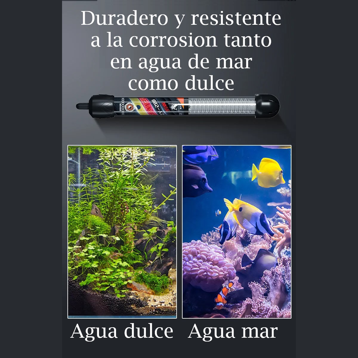 Calentador termostato temperatura ajustable acuario sumergible peces 220W mar agua dulce pecera