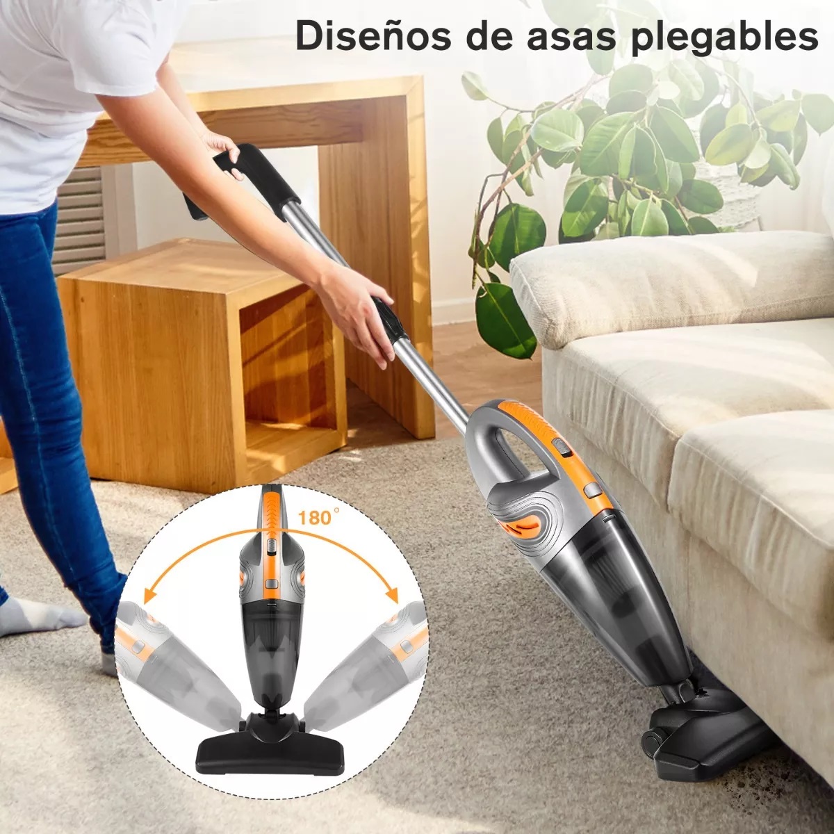 Aspiradora Inalambrica Aspirador Mano Portátil Dos En Uno Plateado