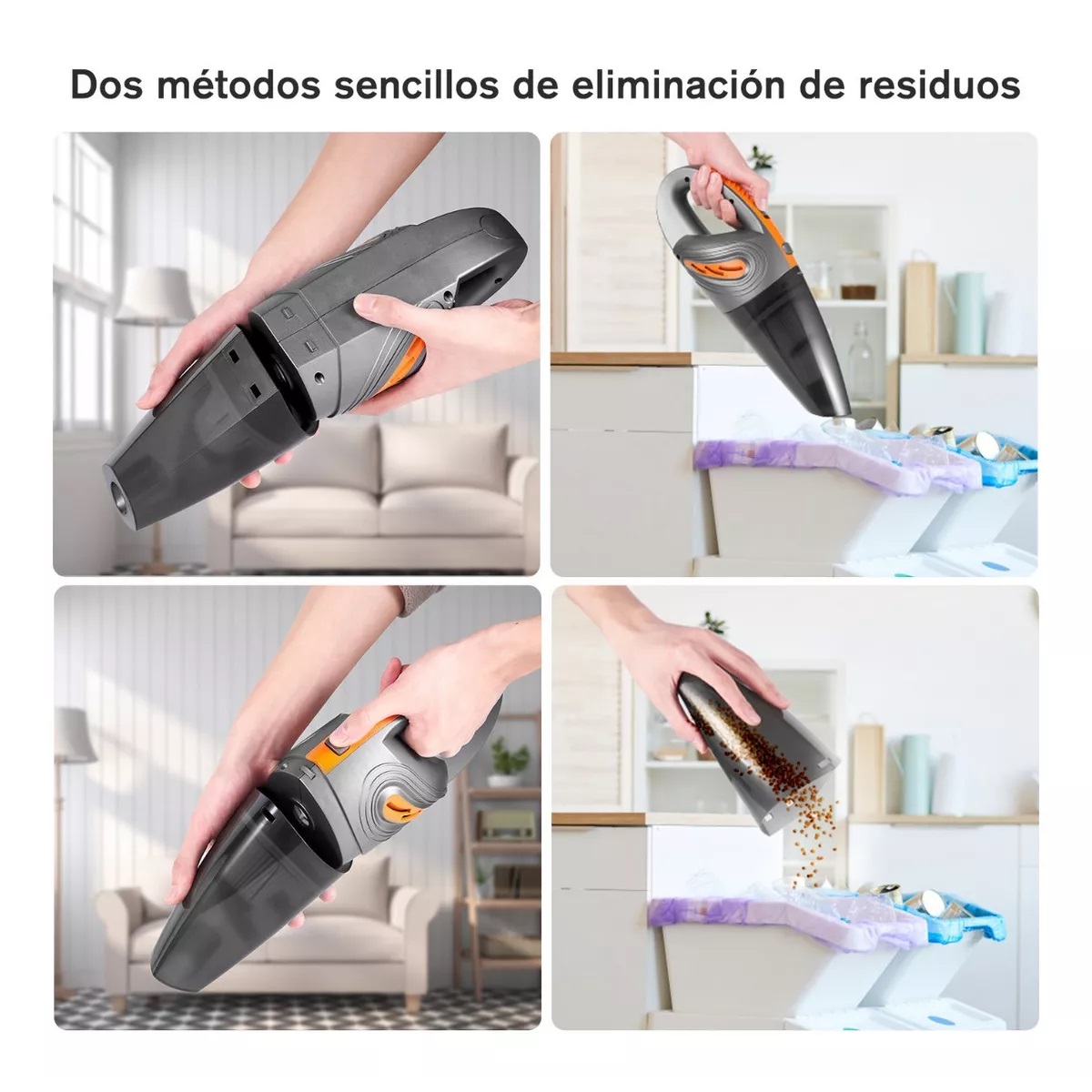 Aspiradora Inalambrica Aspirador Mano Portátil Dos En Uno Plateado