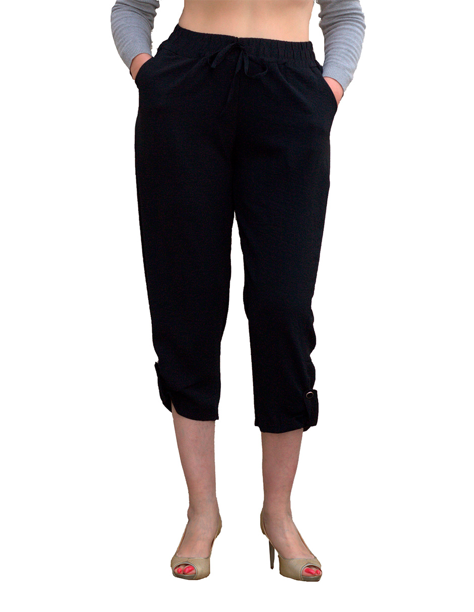  iChosy Pantalones capri para mujer, con corte de bota,  elásticos, pantalones de vestir capri con bolsillos, Negro - : Ropa,  Zapatos y Joyería