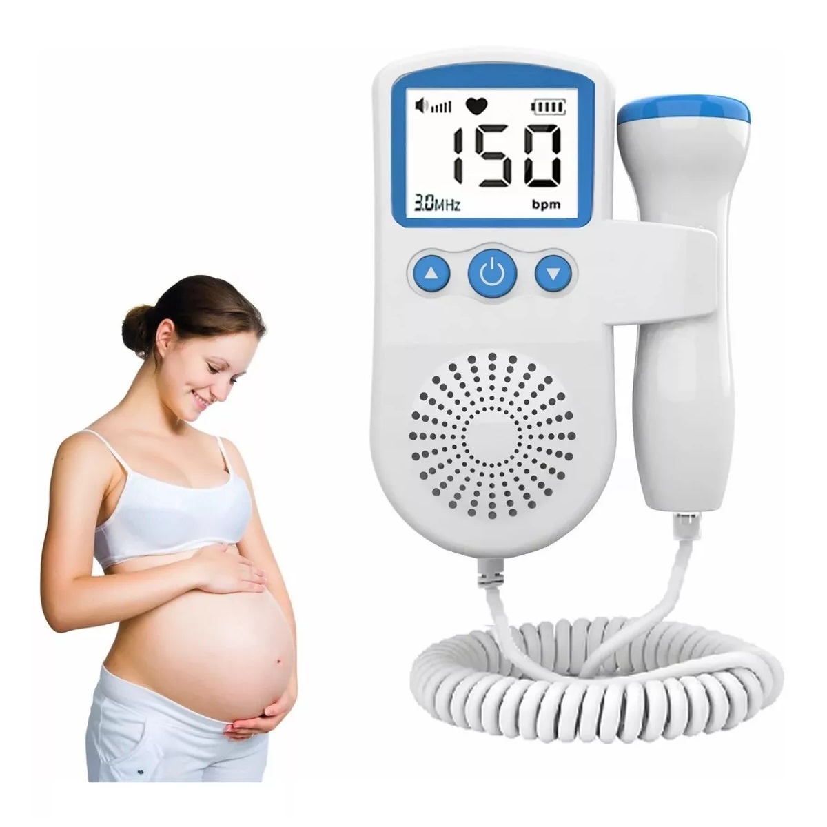 Ultrasonido Portatil Doppler Fetal Oye Latidos De Tu Bebe
