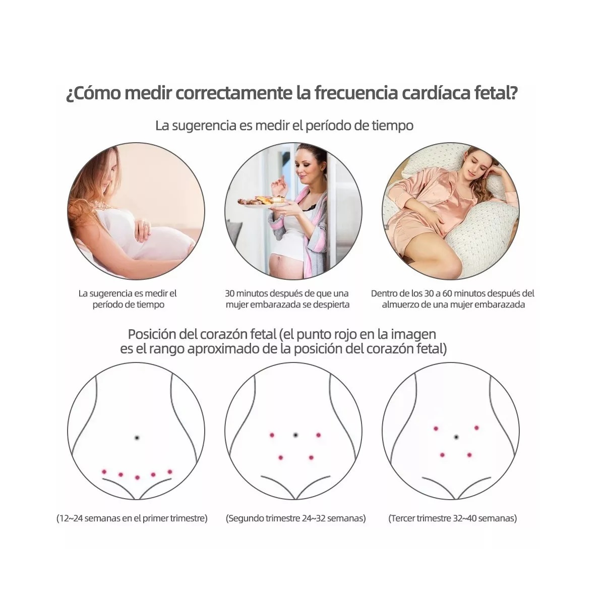 Ultrasonido Portatil Doppler Fetal Oye Latidos De Tu Bebe