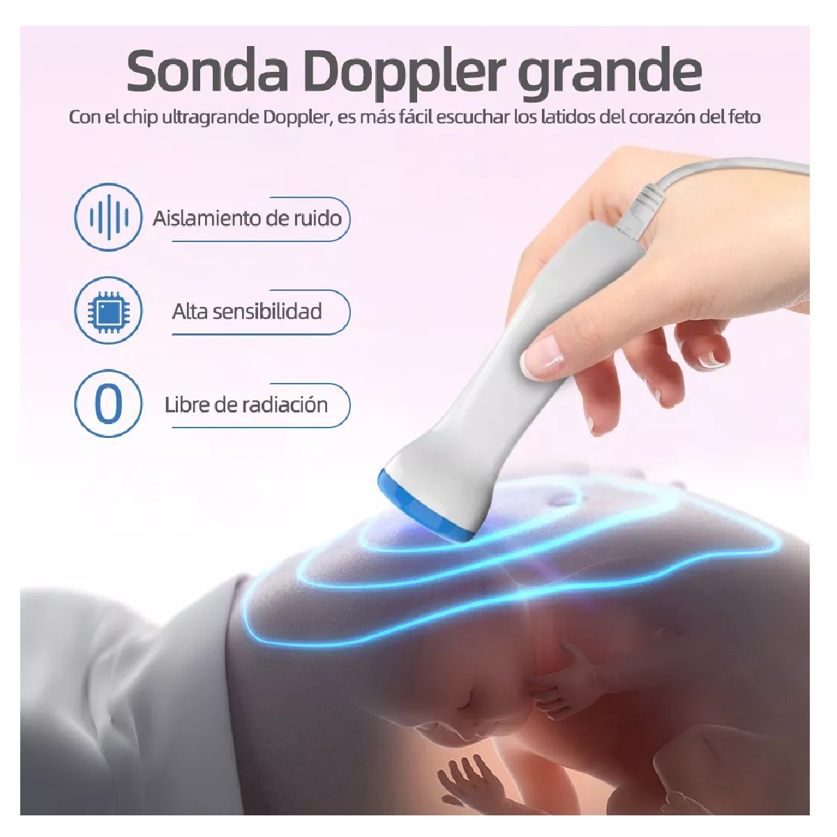Ultrasonido Portatil Doppler Fetal Oye Latidos De Tu Bebe
