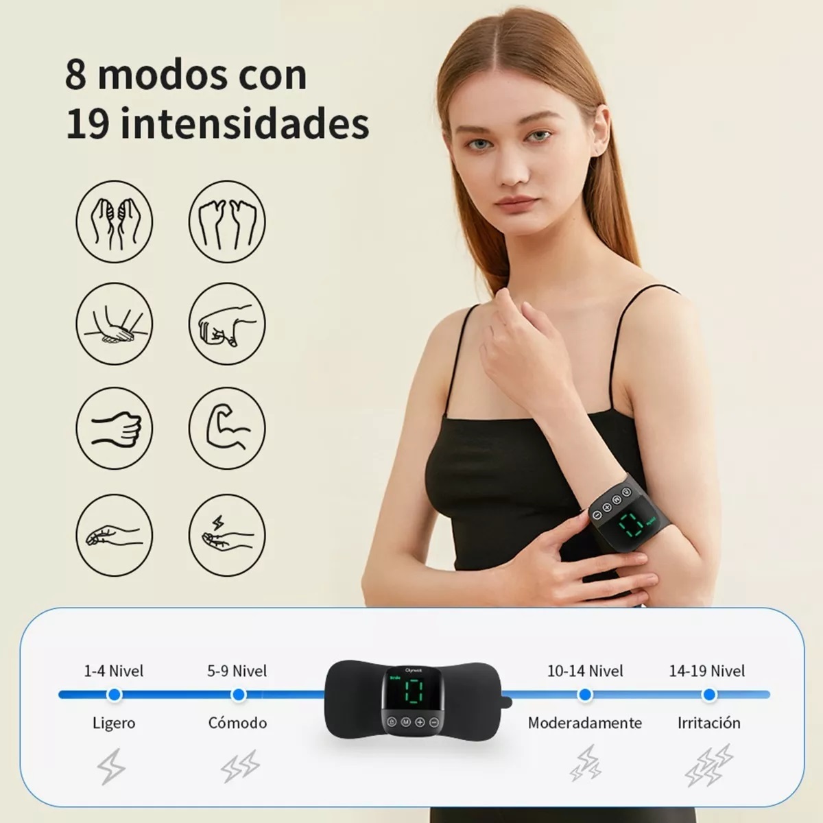Electroestimulador Ems Muscular Masajeador Eléctrico Calor