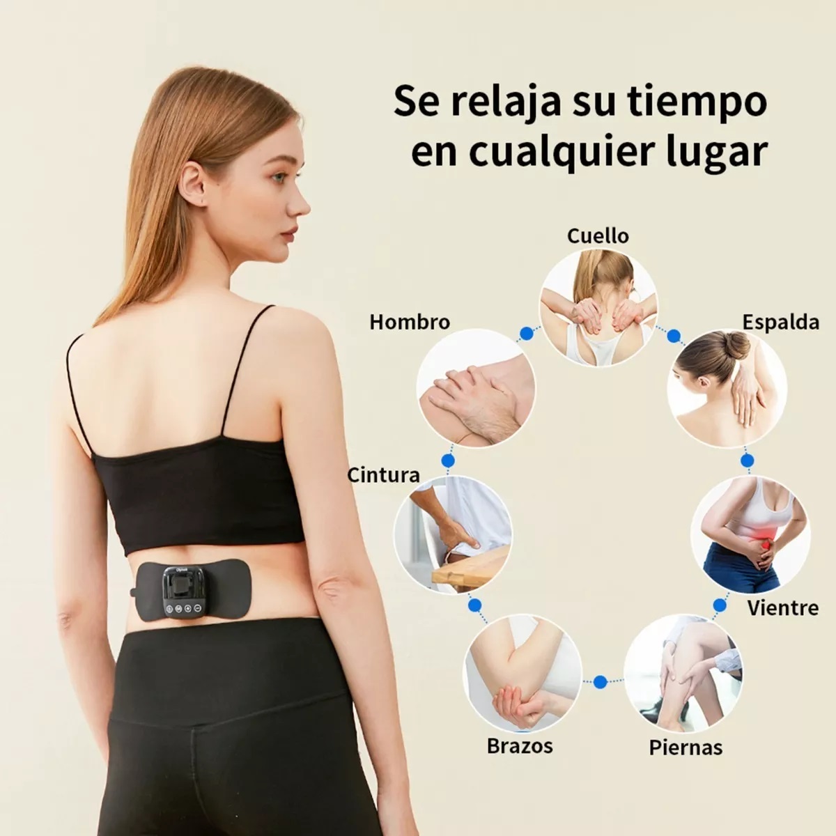 Electroestimulador Ems Muscular Masajeador Eléctrico Calor