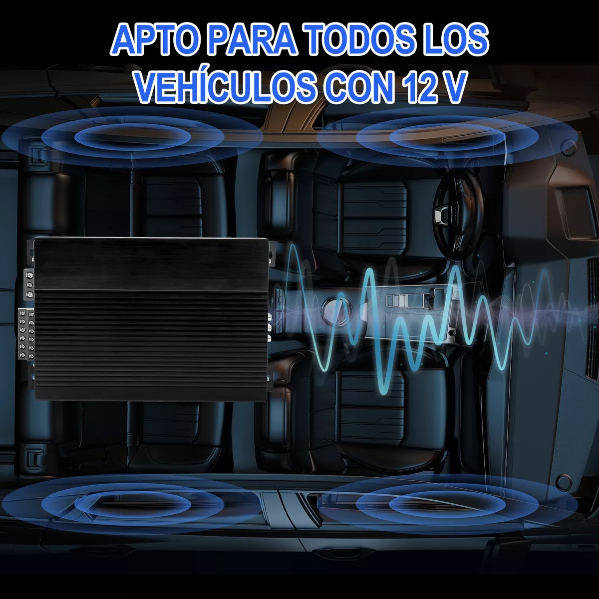 Amplificador Para Autos 5 Canales Con Línea De Instalación 8000w