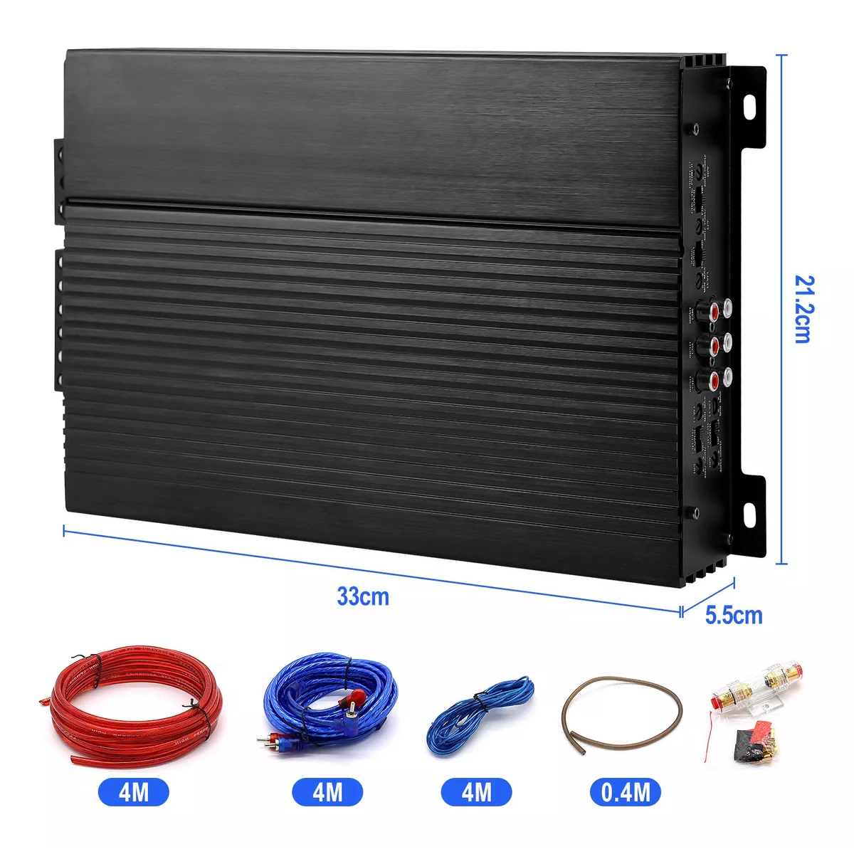 Amplificador Para Autos 5 Canales Con Línea De Instalación 8000w