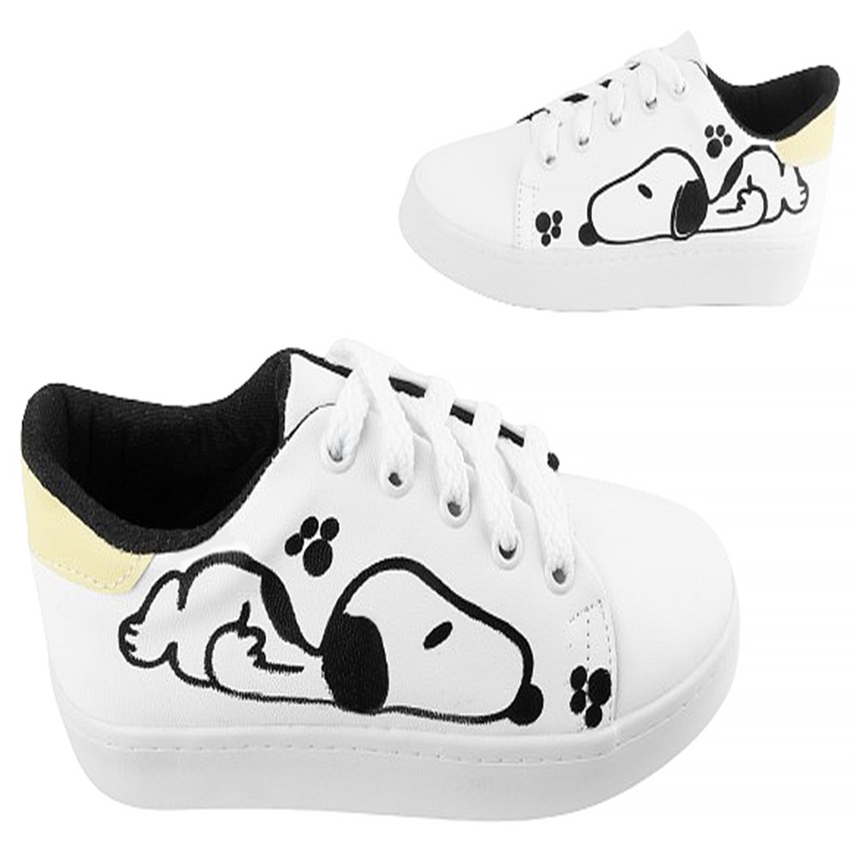 Tenis Mujer Snoopy Niña Juvenil Casuales Blancos Moda 451-bs.
