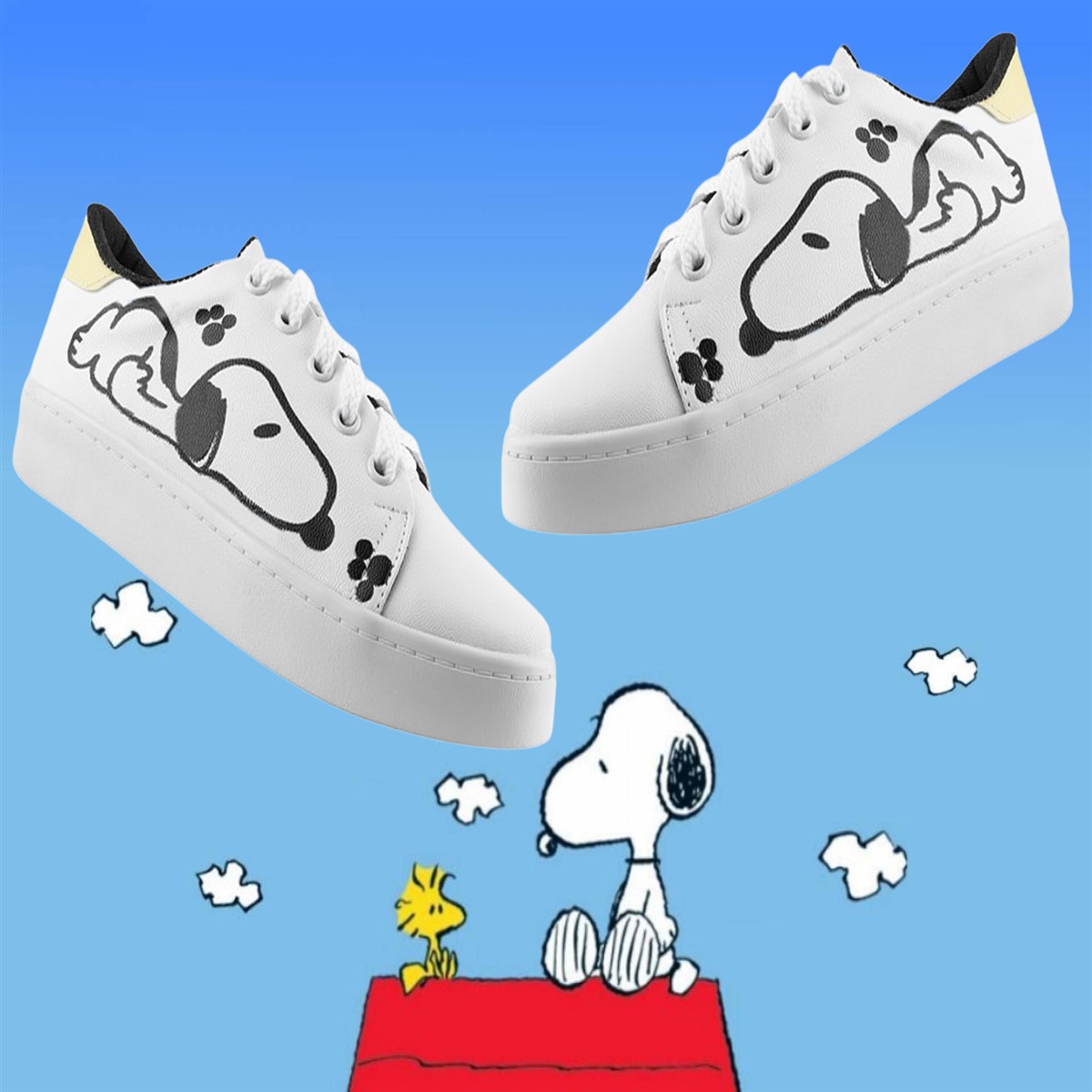 Tenis Mujer Snoopy Niña Juvenil Casuales Blancos Moda 451-bs.