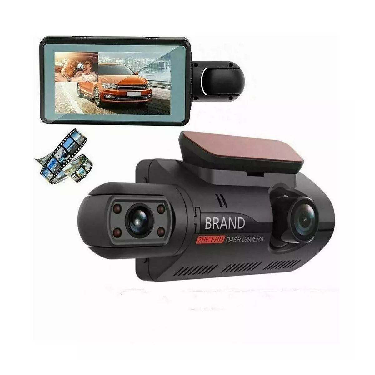 Cámara Dvr De Auto Delantera E Interior De 1080p Lente Doble