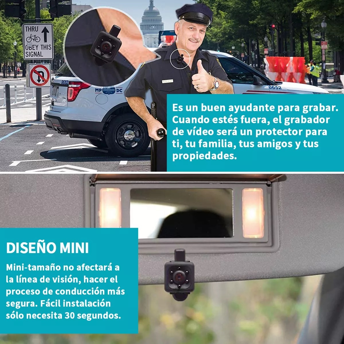 Mini Cámara Espía Micro Webcams Visiónnocturna Con 32gb Tf