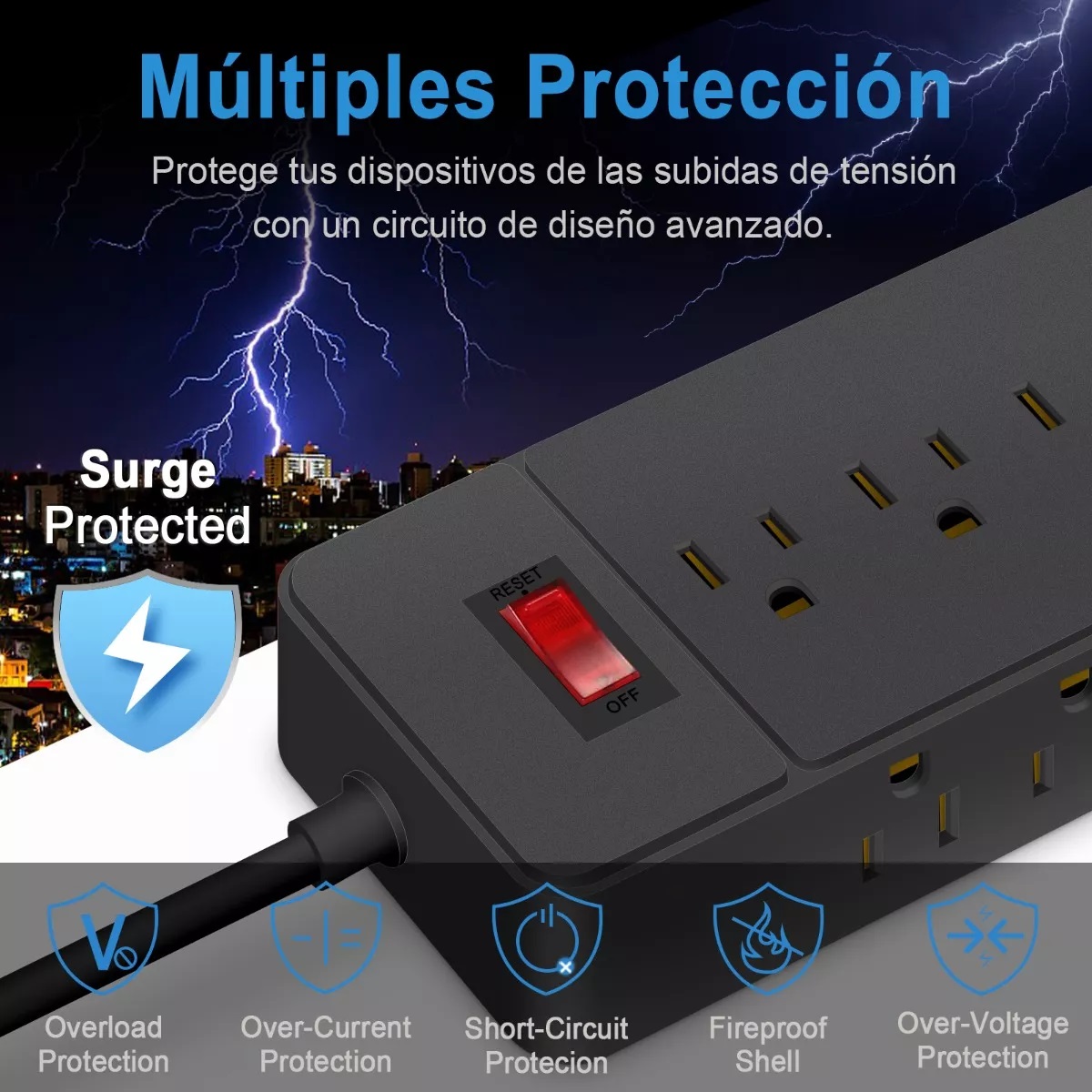 Regulador Cargador Multicontactos Con 12 Tomas 3 Usb 1 Tipoc