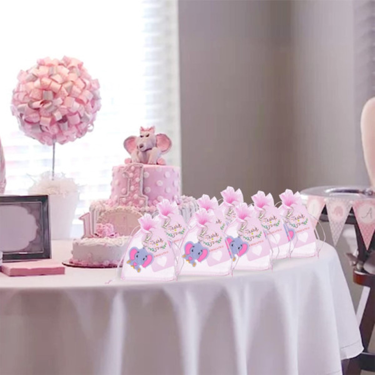 30llaveros De Elefante Regalo Para Decoración De Baby Shower ROSA