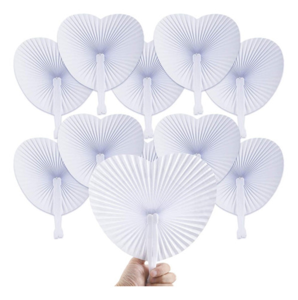 24 Piezas Abanico Blanco Plastico Recuerdos Boda Adorno BALNCO