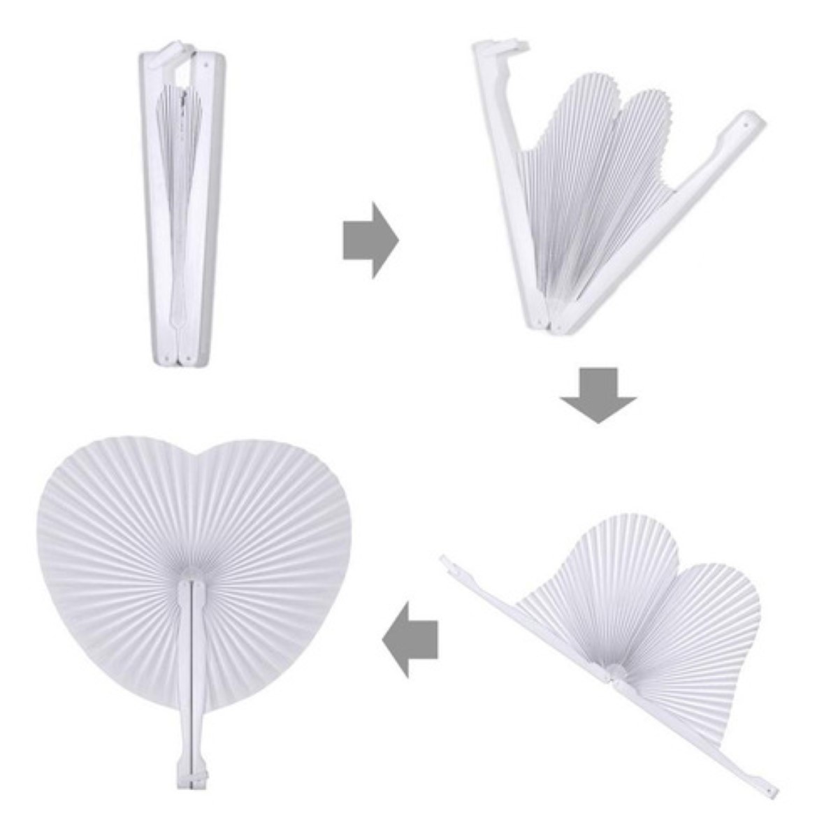 24 Piezas Abanico Blanco Plastico Recuerdos Boda Adorno BALNCO