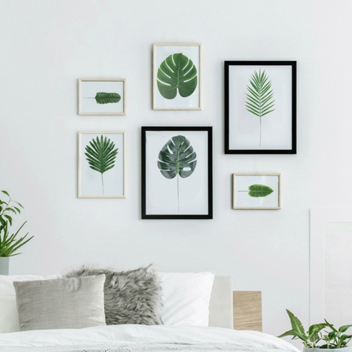Hojas Artificiales De Palma Tropicales Decor 10 Tipos,80 Pzs VERDE
