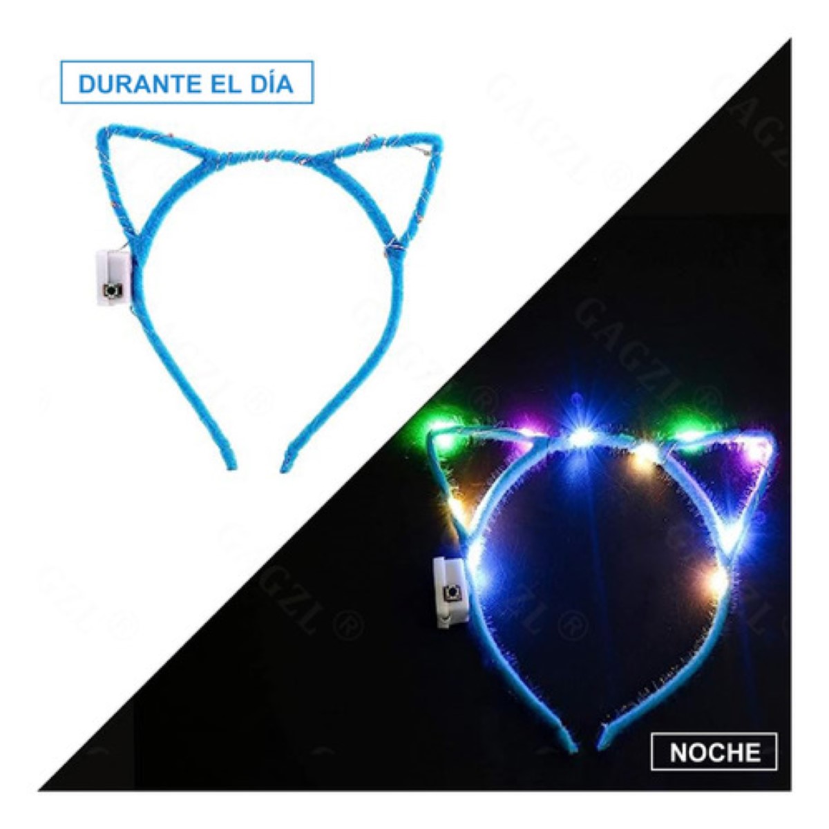 Diademas Luz Neon Tocado Luminosa Con Orejas Fiestas 12 Uds colores