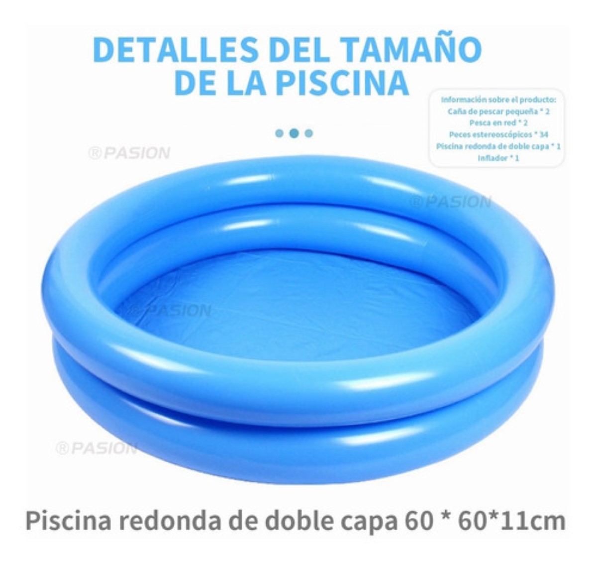 Juguete De Juego De Pesca Piscina Para Niños Pequeños 40pz azul