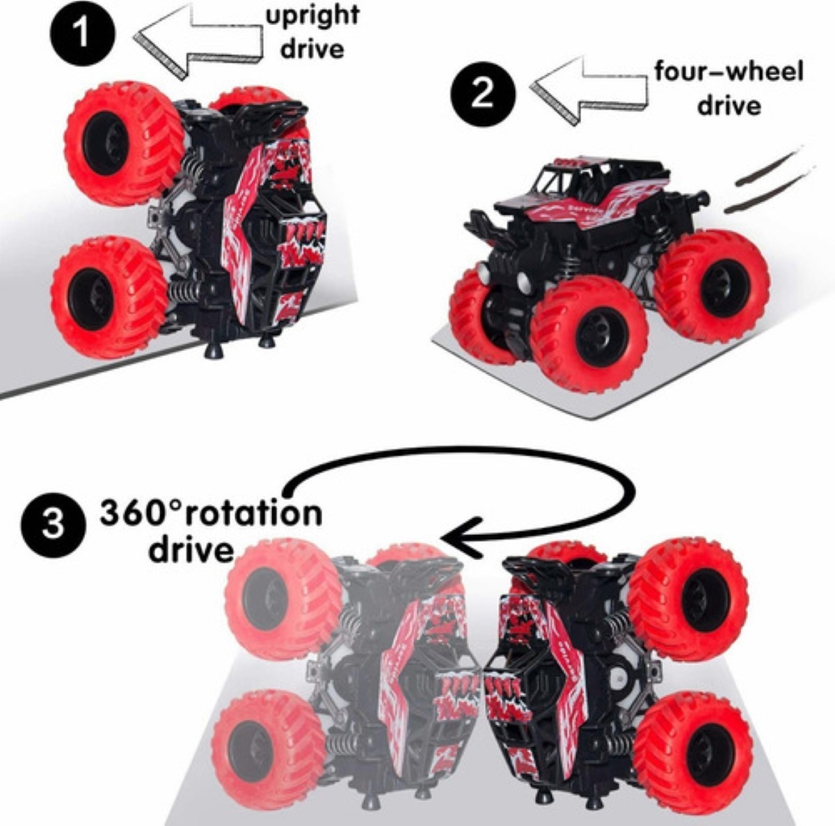 Juguetes Monster Truck Coches De Juguete De Fricción 4pcs