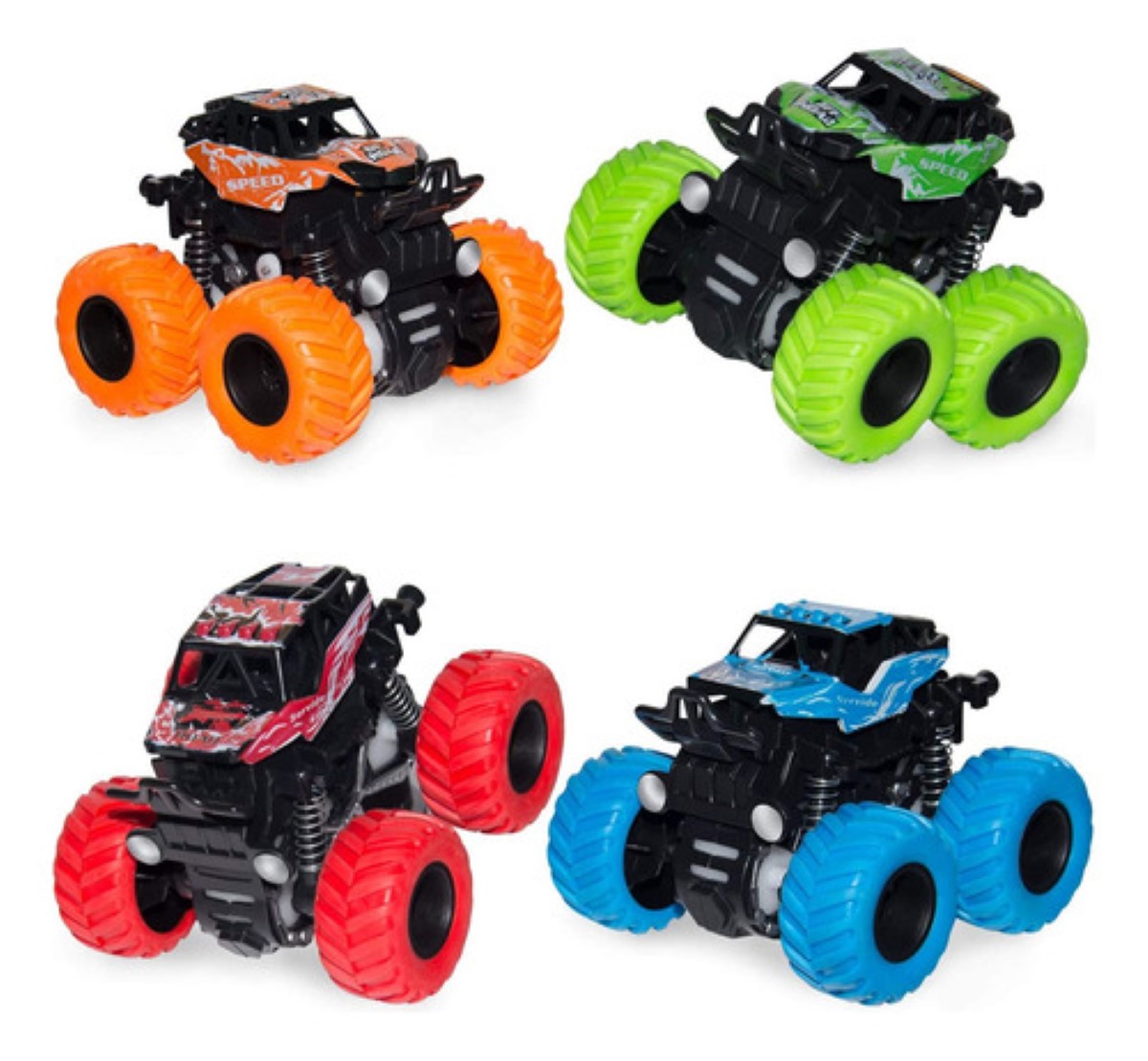 Juguetes Monster Truck Coches De Juguete De Fricción 4pcs
