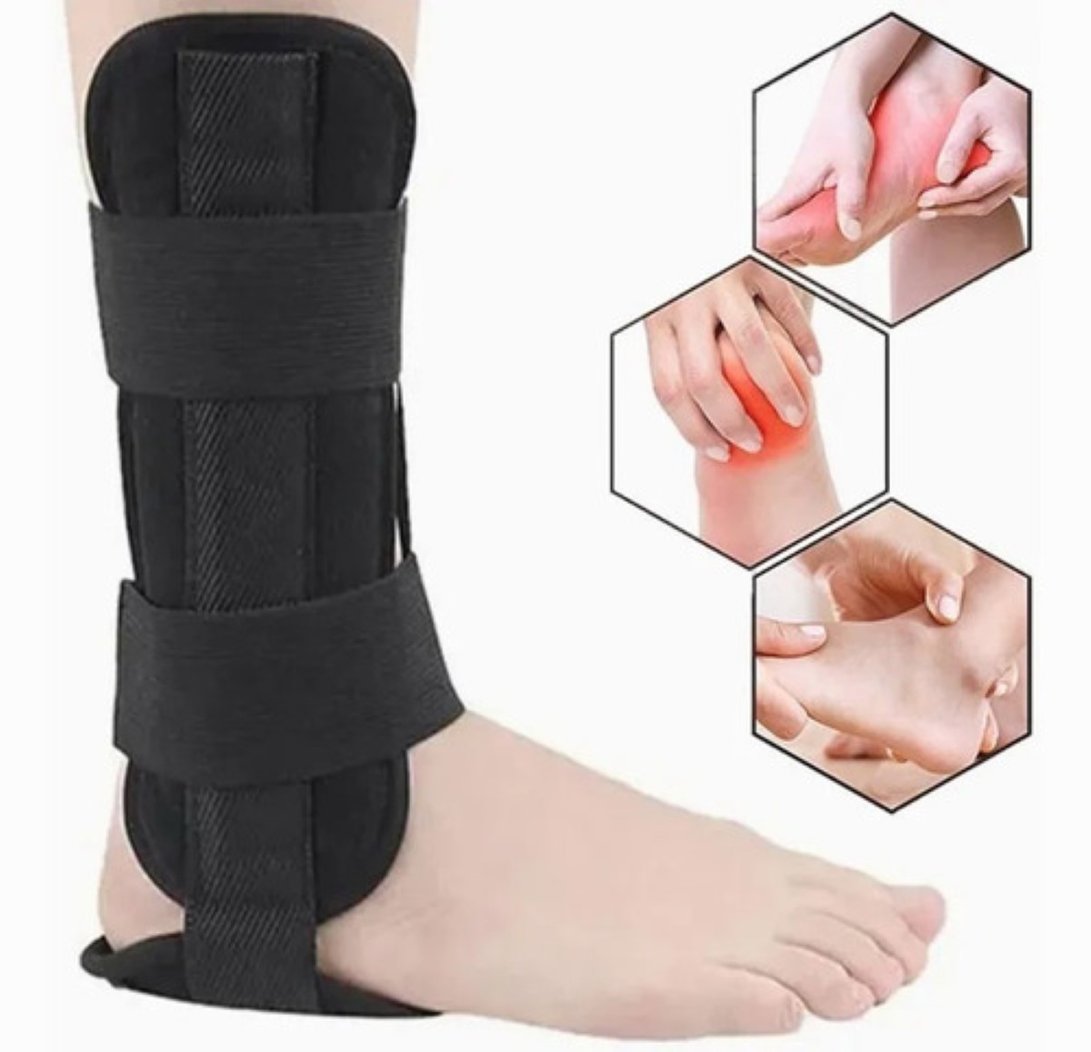 Soporte Protector Para Tobillo Torceduras Deporte negro talla M