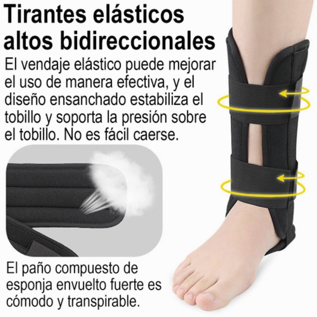 Soporte Protector Para Tobillo Torceduras Deporte negro talla M