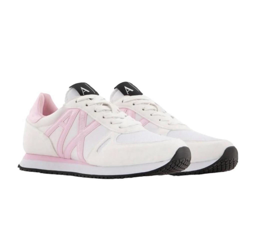 TENIS ARMANI EXCHANGE BLANCO CON ROSA PARA MUJER