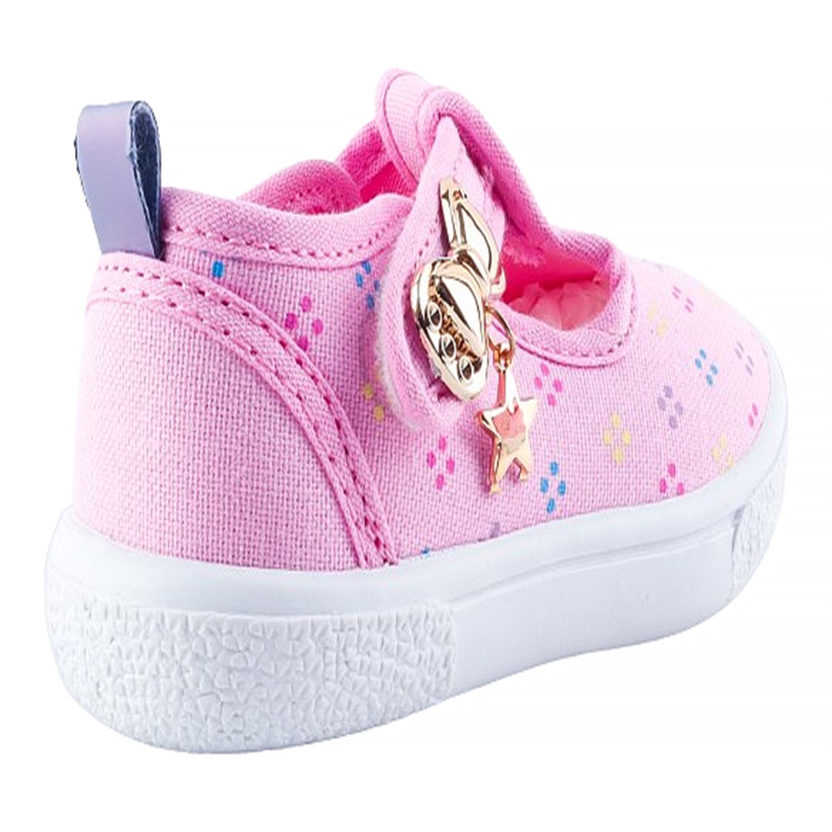 Tenis Niña Moñito Velcro Lona Arco Ortopédico Cómodo 625-r.
