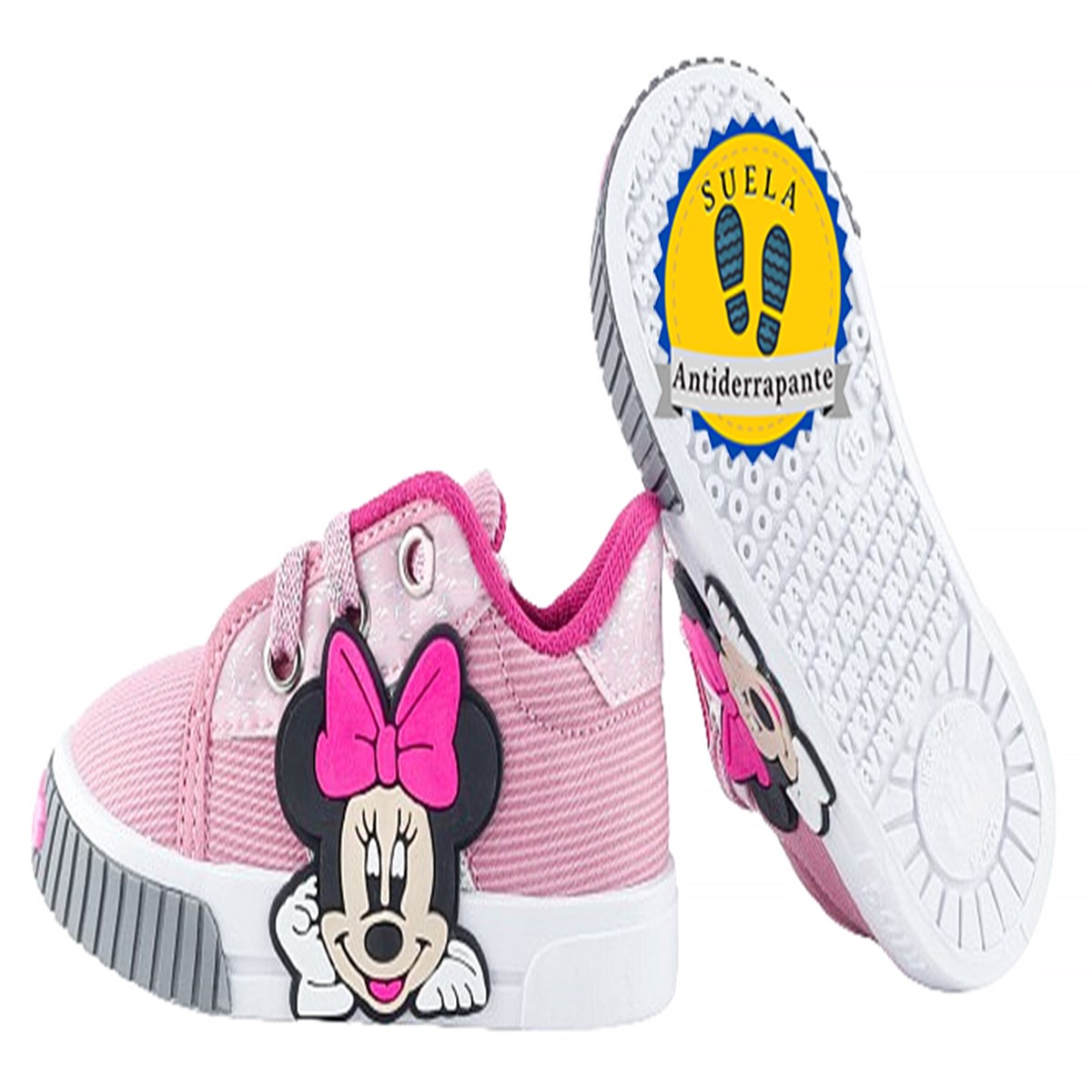 Tenis Niña Mimi Ratoncita Casual Rosa Lona Cómodo 632-rm...