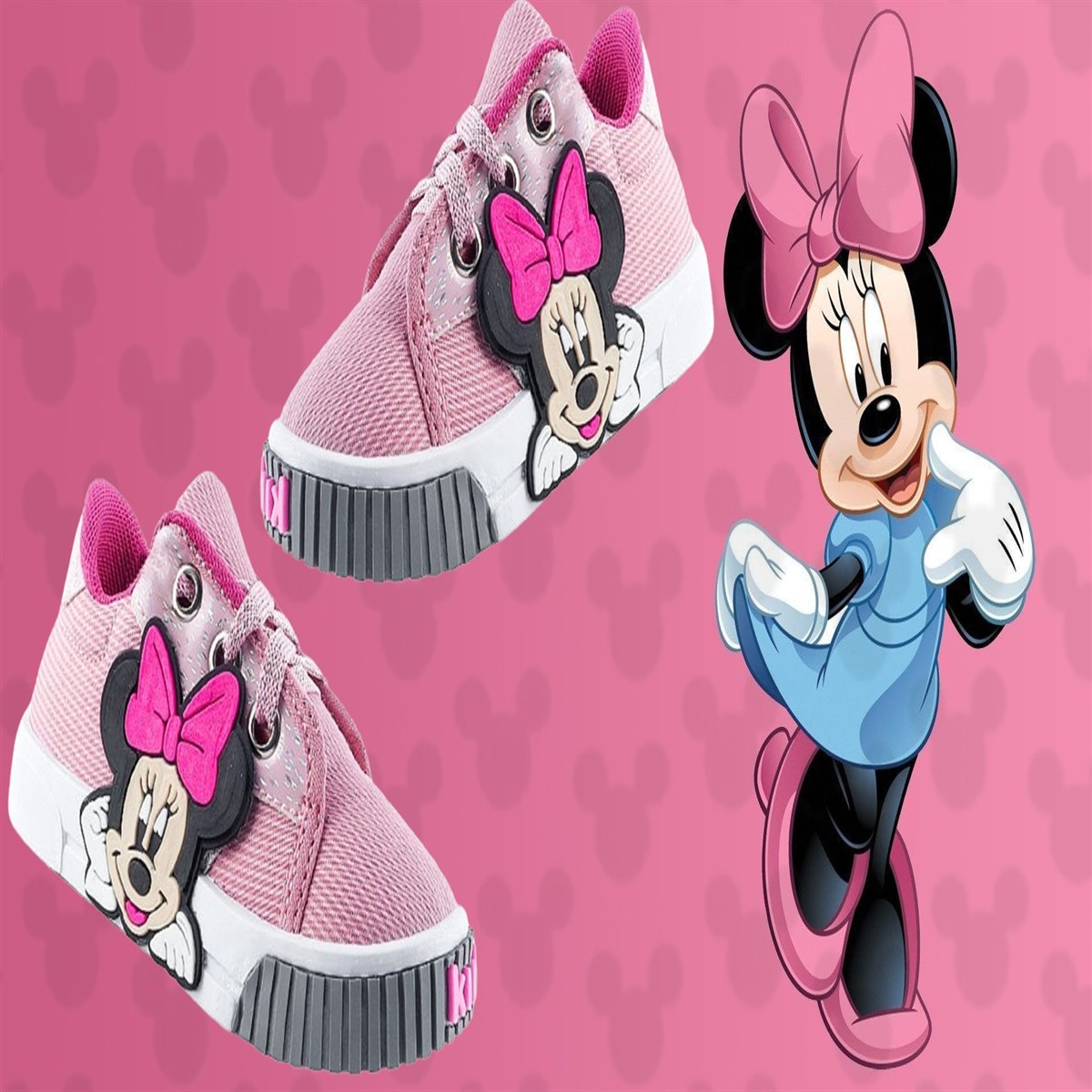 Tenis Niña Mimi Ratoncita Casual Rosa Lona Cómodo 632-rm...