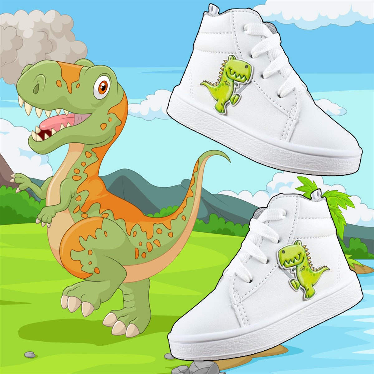 Tenis Bota Niño Dinosaurio Trex Arco Ortopédico 702-bgd.