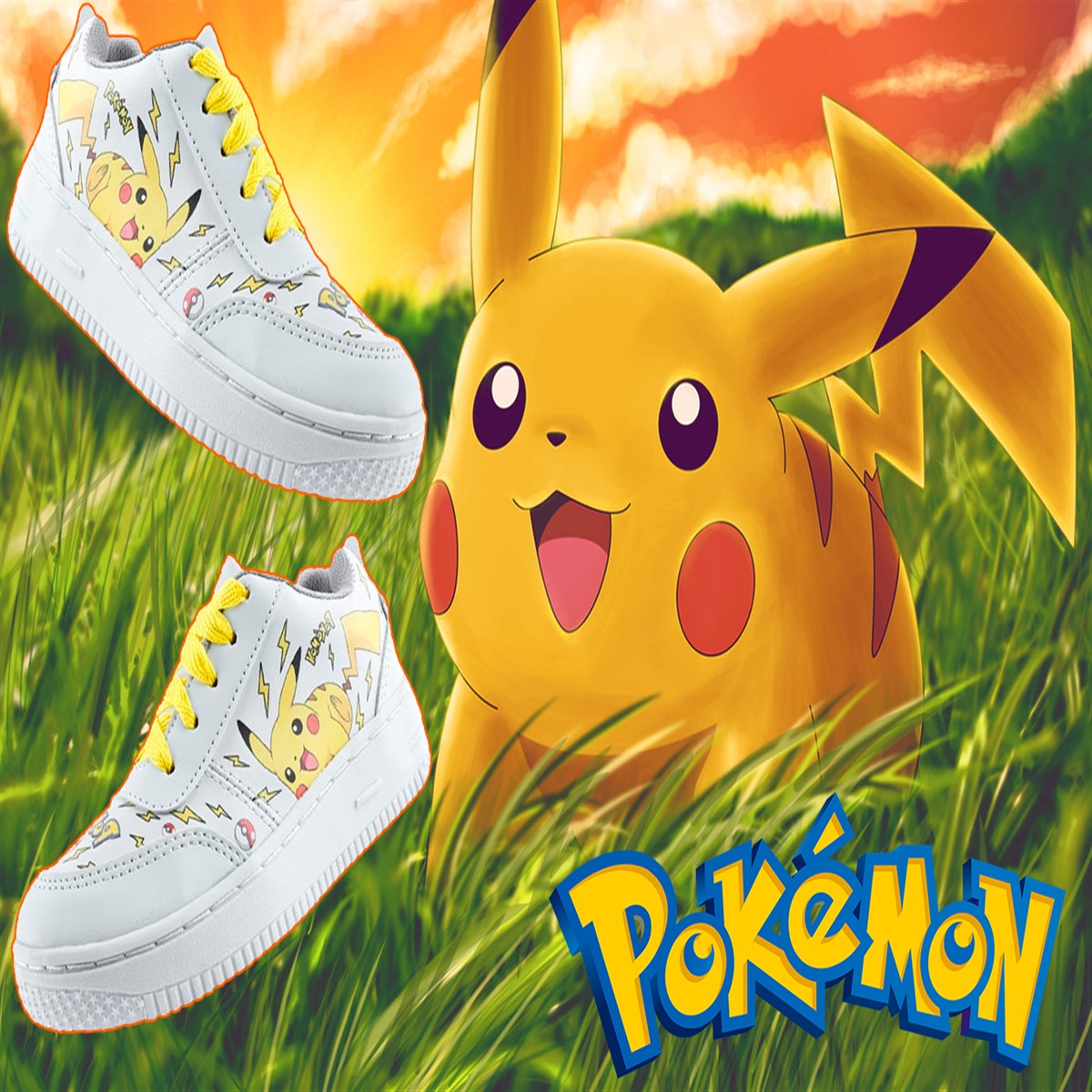 Tenis Juvenil Pokemon Pikachu Cosidos Cómodos 309-a-bap.