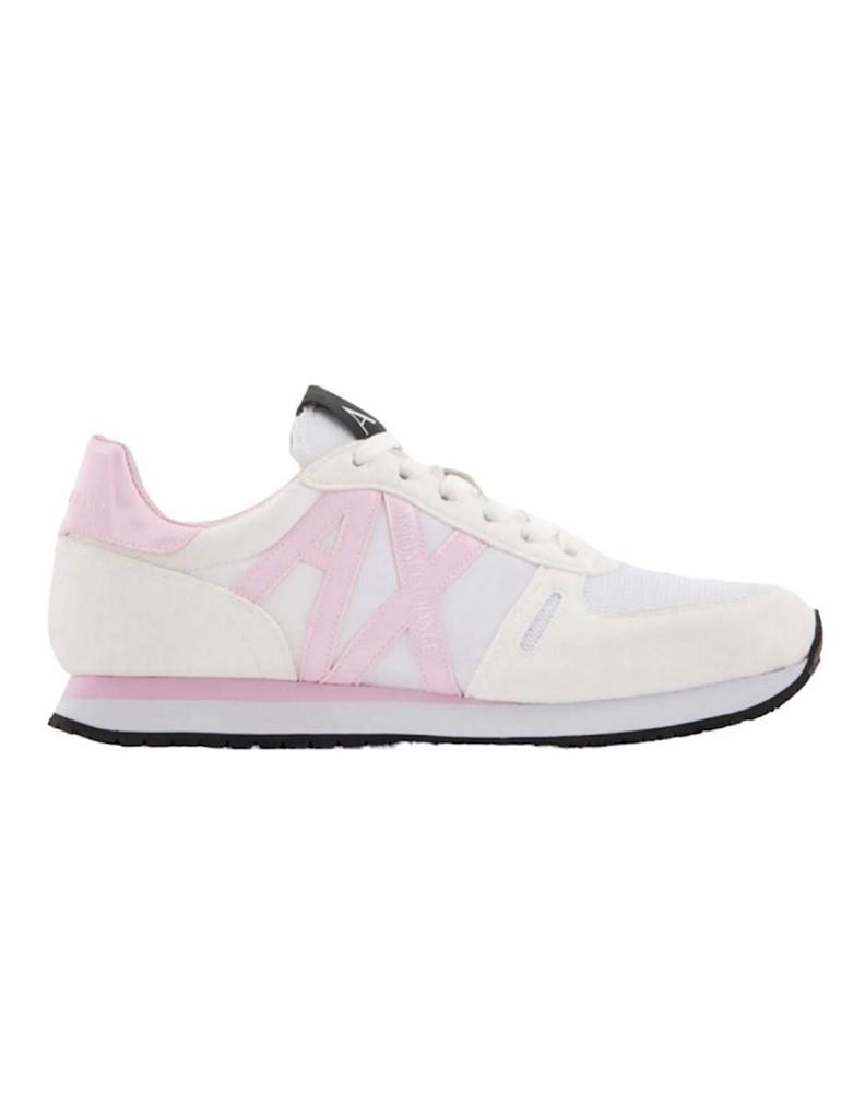 TENIS ARMANI EXCHANGE BLANCO CON ROSA PARA MUJER.