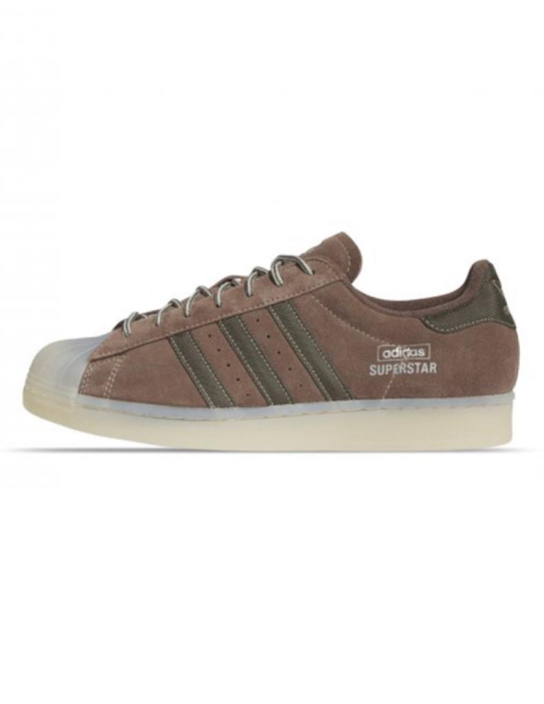 TENIS ADIDAS SUPERSTAR FOUNDATION CAFÉ CON GRIS
