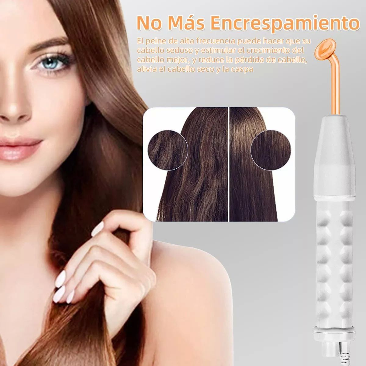 Dispositivo facial de alta frecuencia para limpiar la piel, evitar arrugas y apoyo a crecimiento de cabello