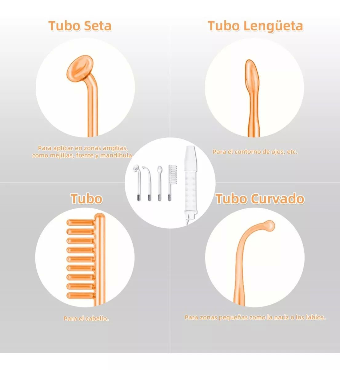 Dispositivo facial de alta frecuencia para limpiar la piel, evitar arrugas y apoyo a crecimiento de cabello