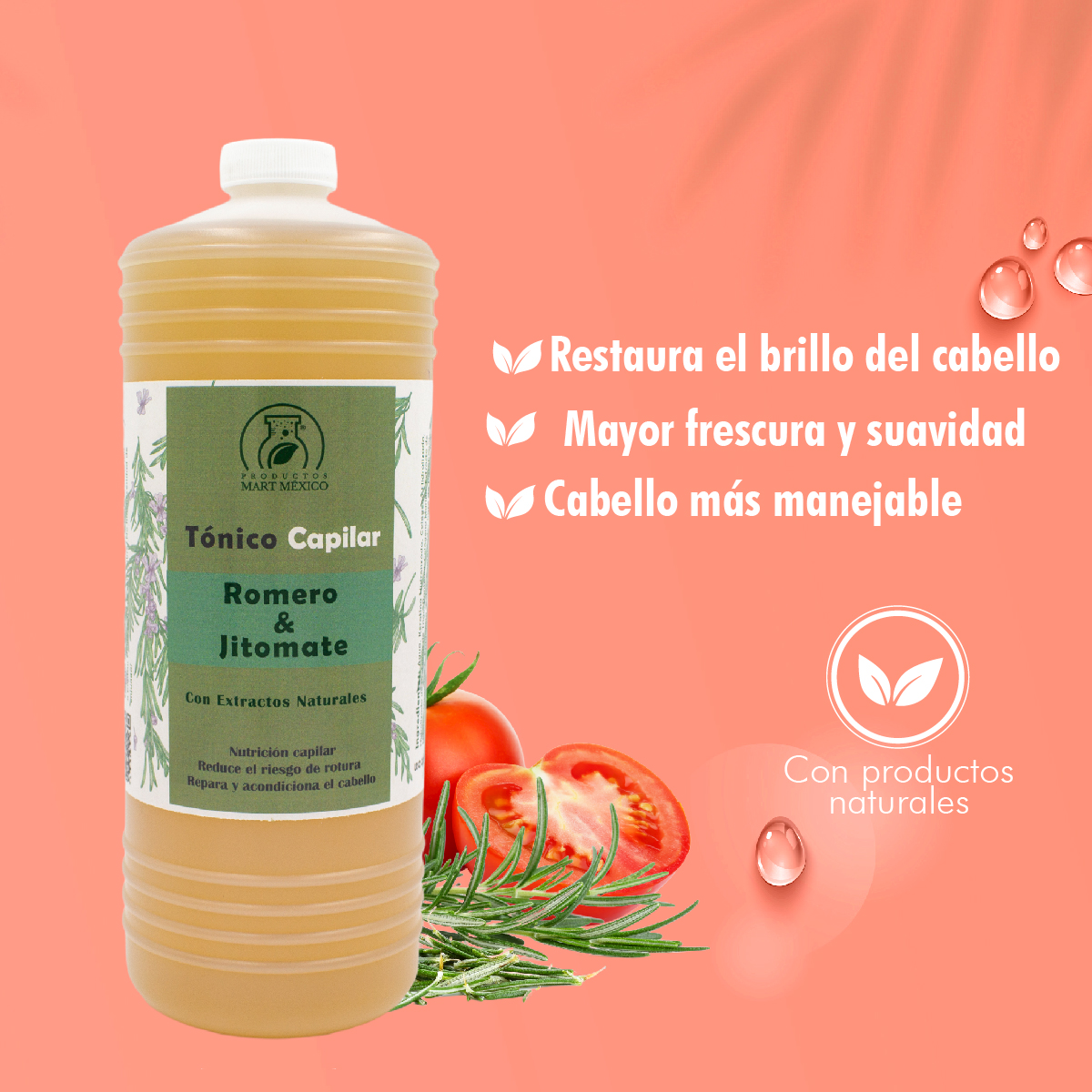 Tónico Capilar De Romero & Jitomate Pelo Sedoso