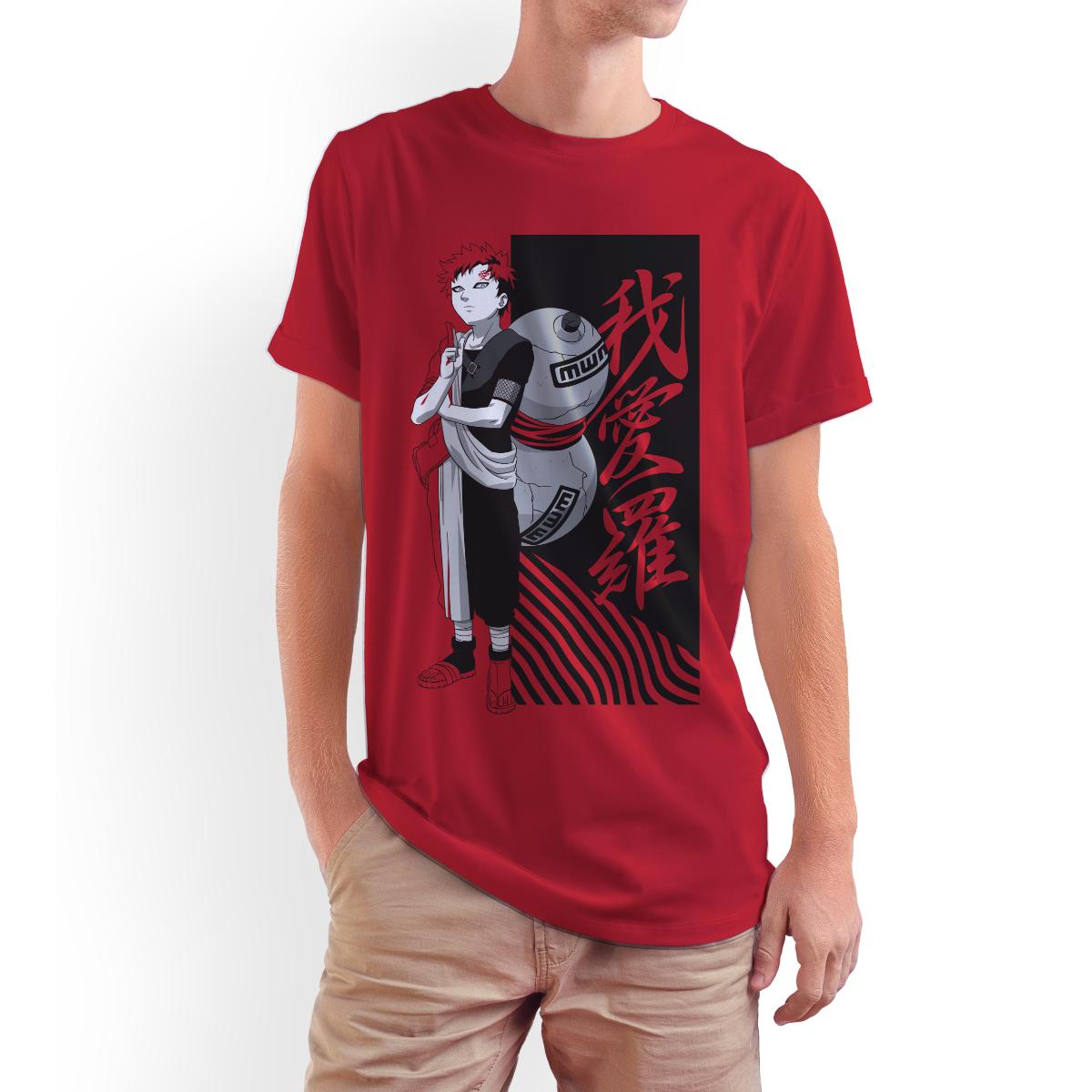 Playera para Niño de Naruto, Gaara, Rojo, Talla M