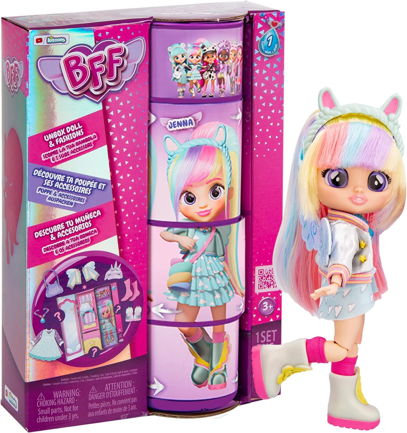 Cry Babies Bff Muñeca Jenna Con Sorpresas, 20 Cm Temporada 1