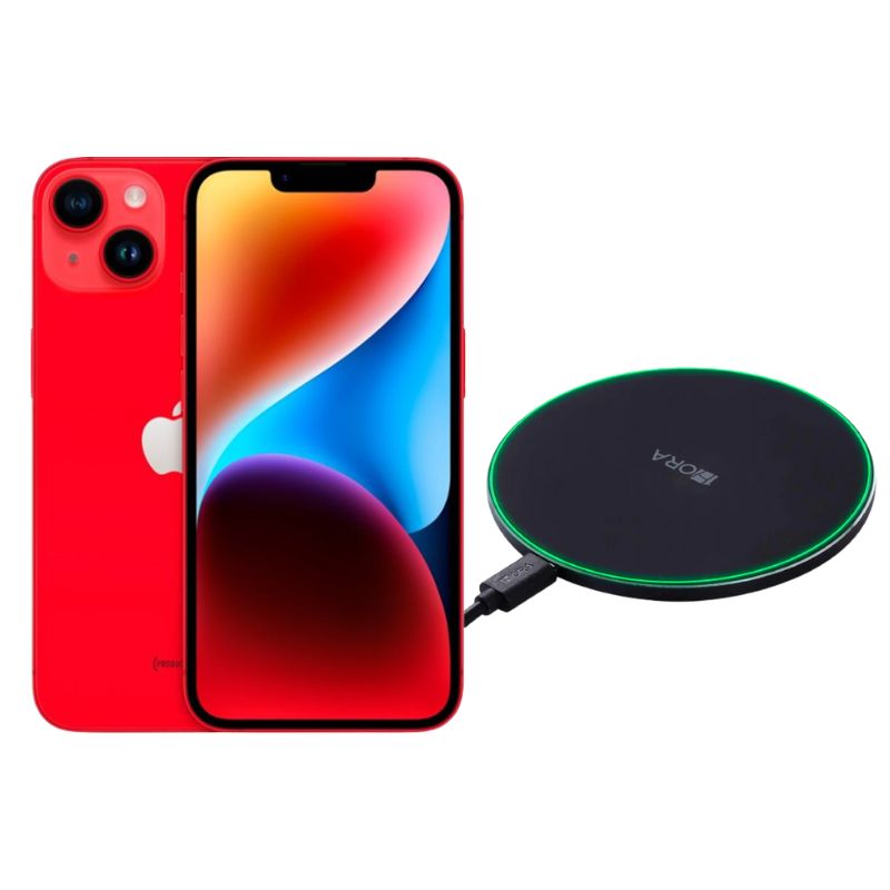 iPhone 14 128GB Rojo Reacondicionado Grado A + Cargador Genérico