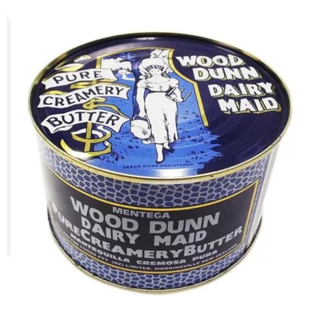 Mantequilla Azul Wood Dunn Dairy Maid cremosa pura en Lata de 454 g