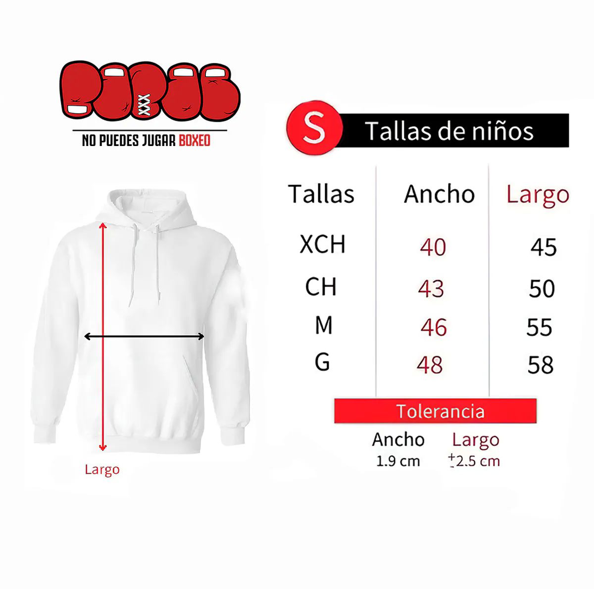 SUDADERA NO PUEDES JUGAR BOXEO NOCAUT! NIÑO