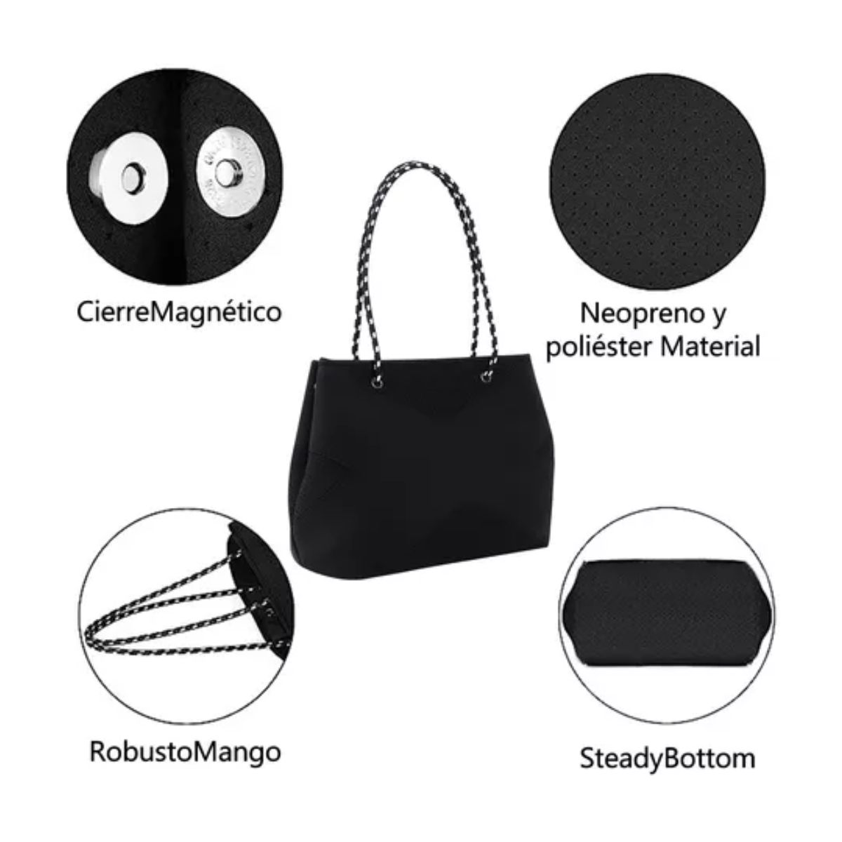 Bolsa De Lona De Gran Capacidad Urban Fashion negro
