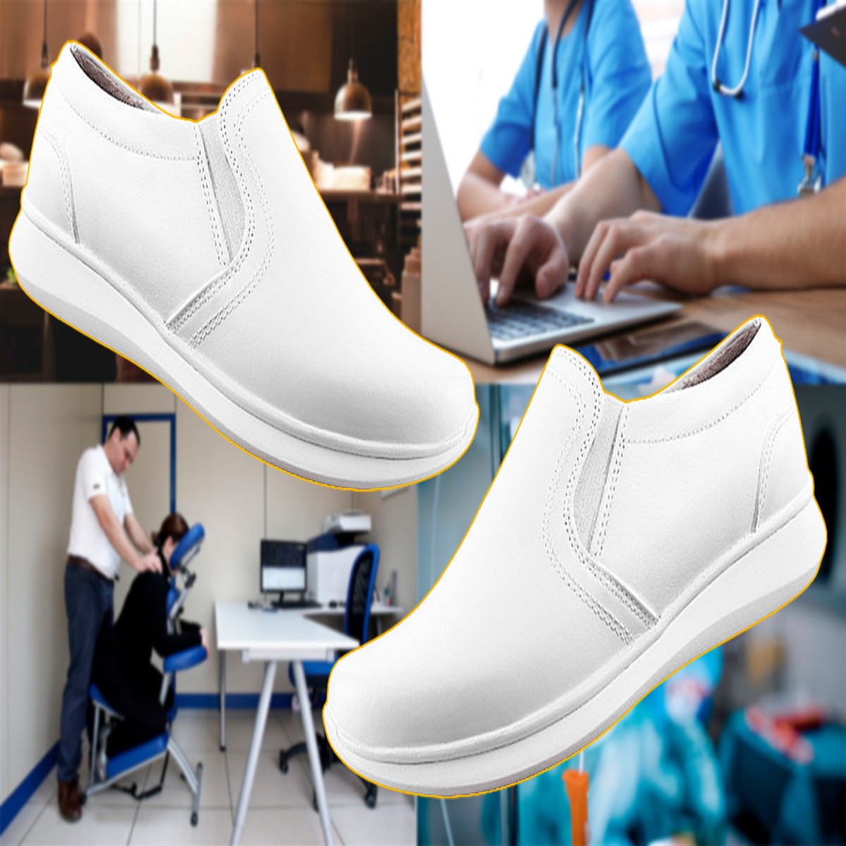 Zapatos Mujer Doctora Médico Enfermera 100% Piel 2014-b.