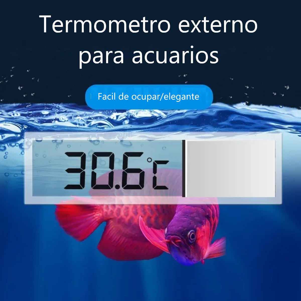 Termómetro medidor electrónico temperatura agua acuario 3D Digital accesorios dorado salado dulce