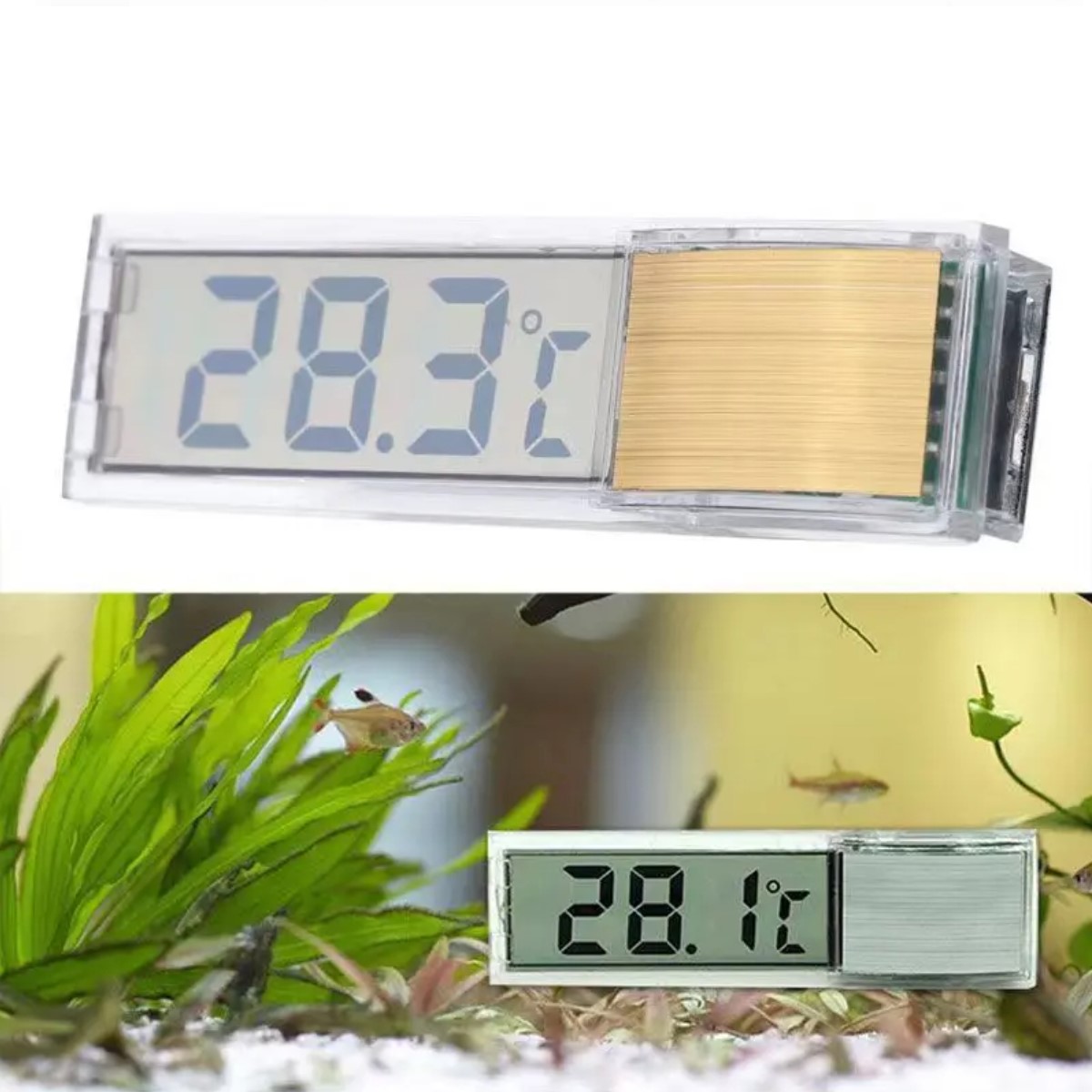 Termómetro medidor electrónico temperatura agua acuario 3D Digital accesorios dorado salado dulce