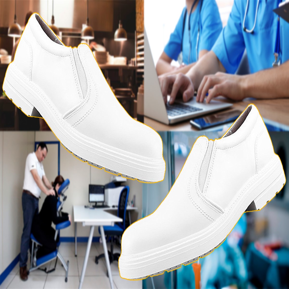 Zapato Médico Enfermero Clínico Doctor Chef 100% Piel 5008-b.